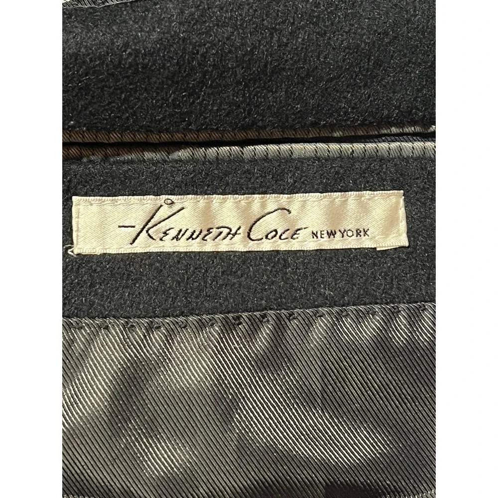 Kenneth Cole Mens 44L Dark Navy Blue Walking Topcoat Overcoat - Picture 14 of 15